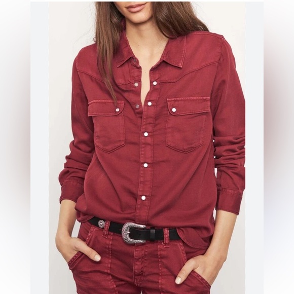 Abercrombie & Fitch Red Long Sleeve Button Down Shirt XS - Picture 8 of 9